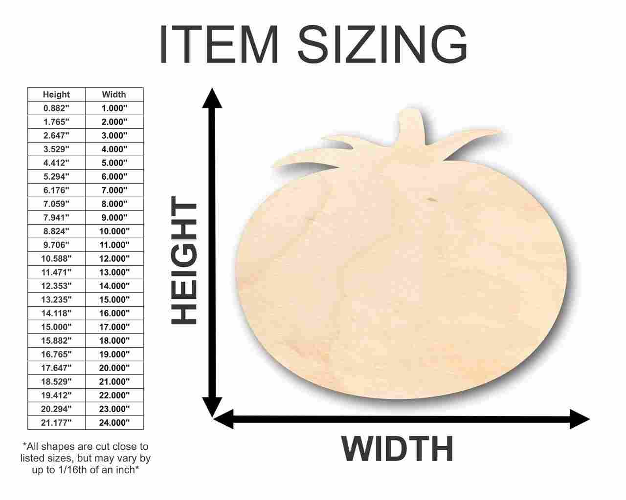 Unfinished Wood Tomato Shape - Garden - Food - Craft - up to 46" DIY