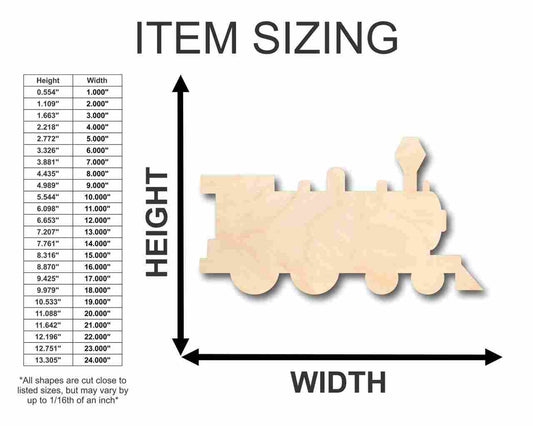Unfinished Wood Train Shape - Craft - up to 46" DIY
