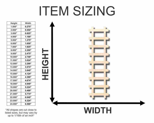 Unfinished Wood Train Track Shape - Craft - up to 46" DIY