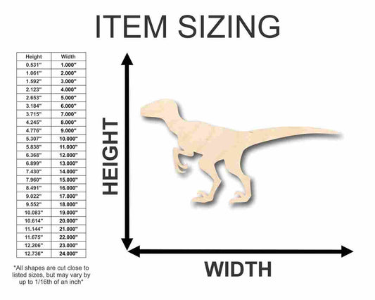 Unfinished Wood Velociraptor Shape - Kid's Room Decor - Jurassic Park - Dinosaur - Craft - up to 46" DIY