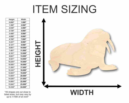 Unfinished Wood Walrus Shape - Ocean - Arctic - Nursery - Craft - up to 46" DIY