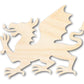 Unfinished Wood Welsh Dragon Shape - Craft - up to 46" DIY