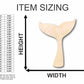 Unfinished Wood Whale Tail Shape - Ocean - Nursery - Craft - up to 46" DIY