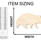 Unfinished Wood Wombat Shape - Craft - up to 46" DIY