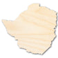 Unfinished Wood Zimbabwe Country Shape - Southern Africa Craft - up to 46" DIY