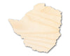 Unfinished Wood Zimbabwe Country Shape - Southern Africa Craft - up to 46" DIY