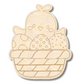 Unfinished Wood Etched Chick Easter Basket Shape | Paint By Line Crafts | up to 30" DIY