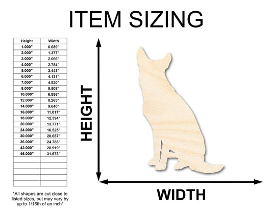 Unfinished Wood Sitting Dog Shape - up to 46"