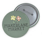 Makerlane Market Floral Logo Pin Button  - 3 Sizes
