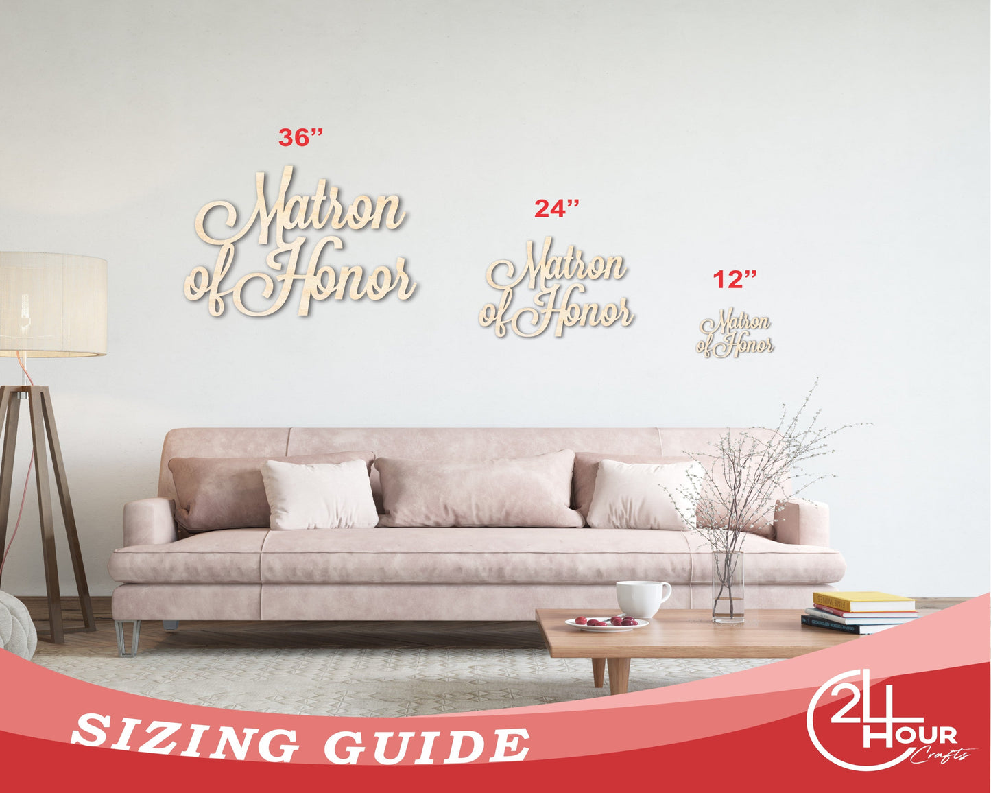 Unfinished Wood Matron of Honor Shape - Word Craft - up to 46"