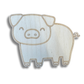 Unfinished Wood Etched Farm Pig Shape | Paint By Line Crafts | up to 30" DIY