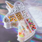 Mystical Unicorn Classic Alphabet Letter Bead with Rainbow Beads Stretchy Bracelet DIY Box