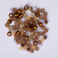 Lore Neutrals Browns and Coppers Alphabet Bead Jar with Gold Fawn Charm