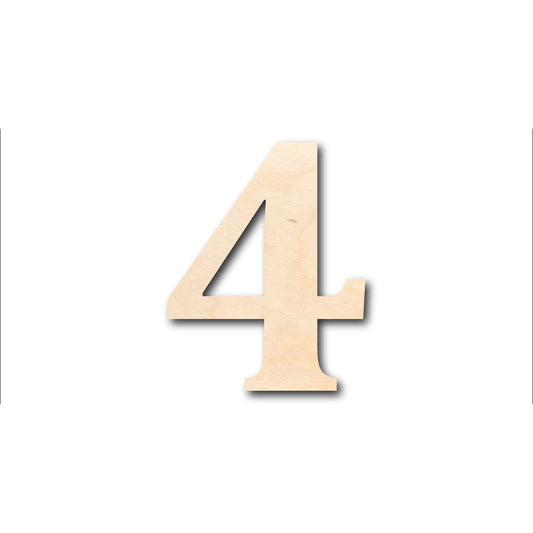 Unfinished Wood Cambria Number 4 Shape - Craft - up to 46" DIY