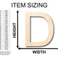 Unfinished Wood Arial Letter D Shape - Craft - up to 46" DIY