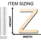 Unfinished Wood Arial Letter Z Shape - Craft - up to 46" DIY
