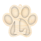 Unfinished Wood Layered Letter Paw Print Tags | A-Z | 2 Piece | 5" Wide | 1/8" Wood | Wood Craft DIY
