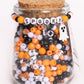 SPOOKY Halloween White Letter Bead and Ghost Charm DIY Bead Jar