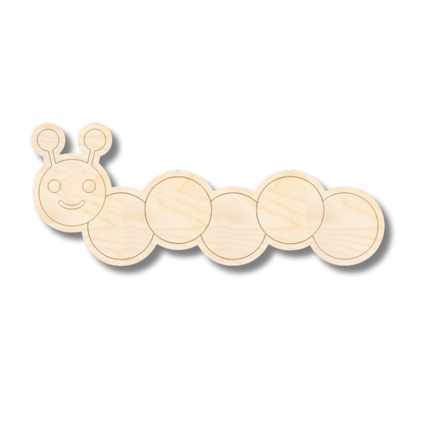 Unfinished Wood Etched Caterpillar Shape | Paint By Line Crafts | up to 30" DIY