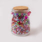 Karma Rainbow Heart Shaped Letter Beads Metalic Pink DIY Alphabet Bead Jar Kit