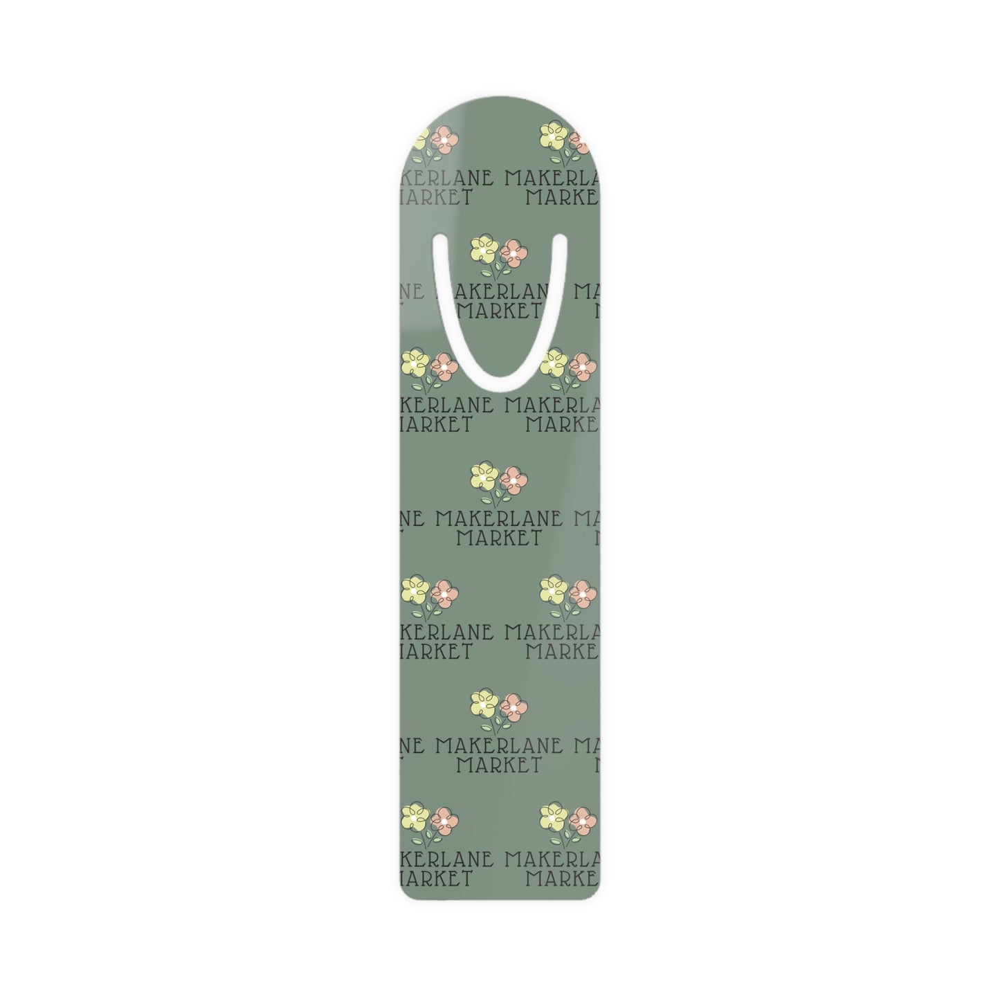 Makerlane Market Metal Bookmark — Green Patterned Page Marker