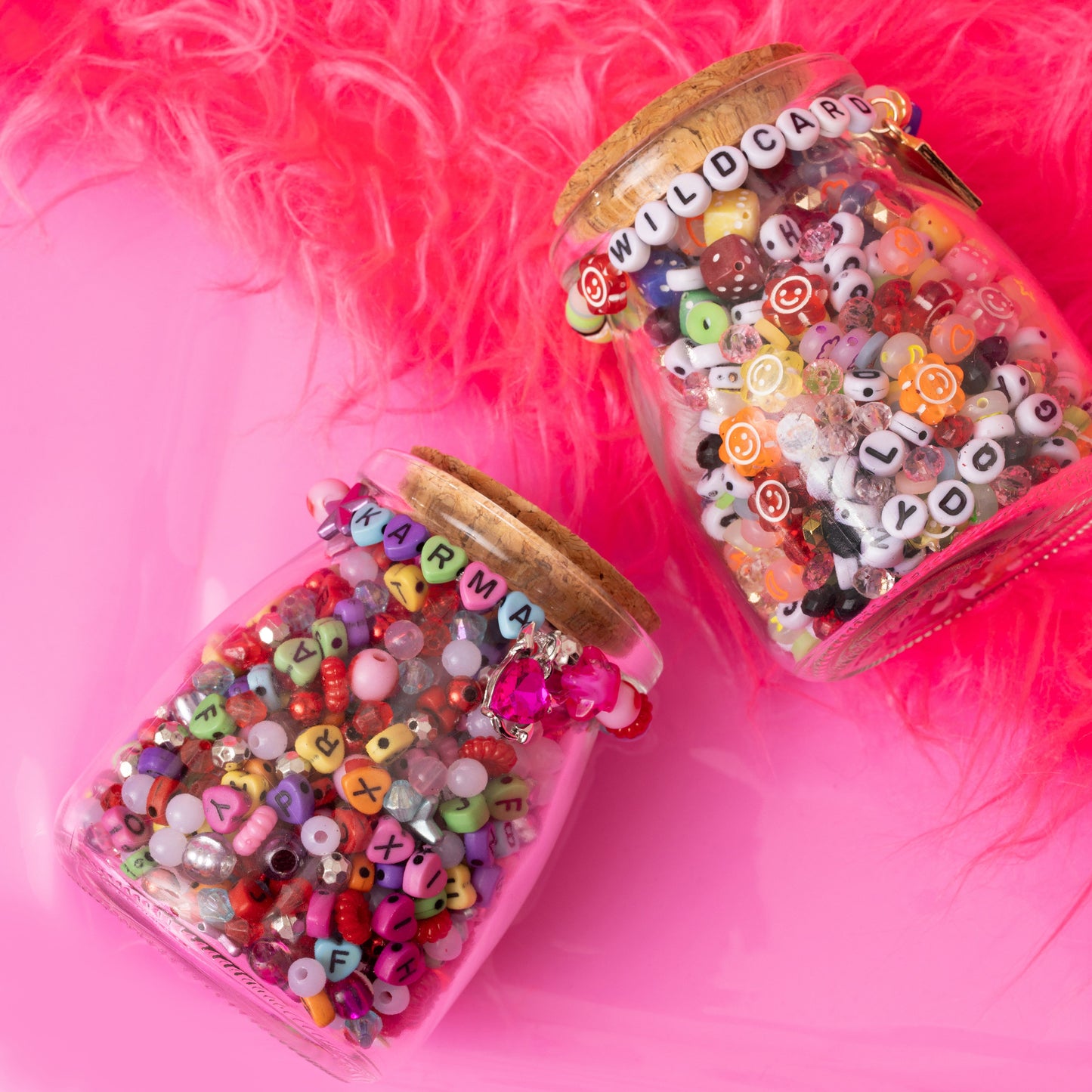 Wildcard Multicolor Letter Bead Dice Happy Face Beads DIY Bead Jar