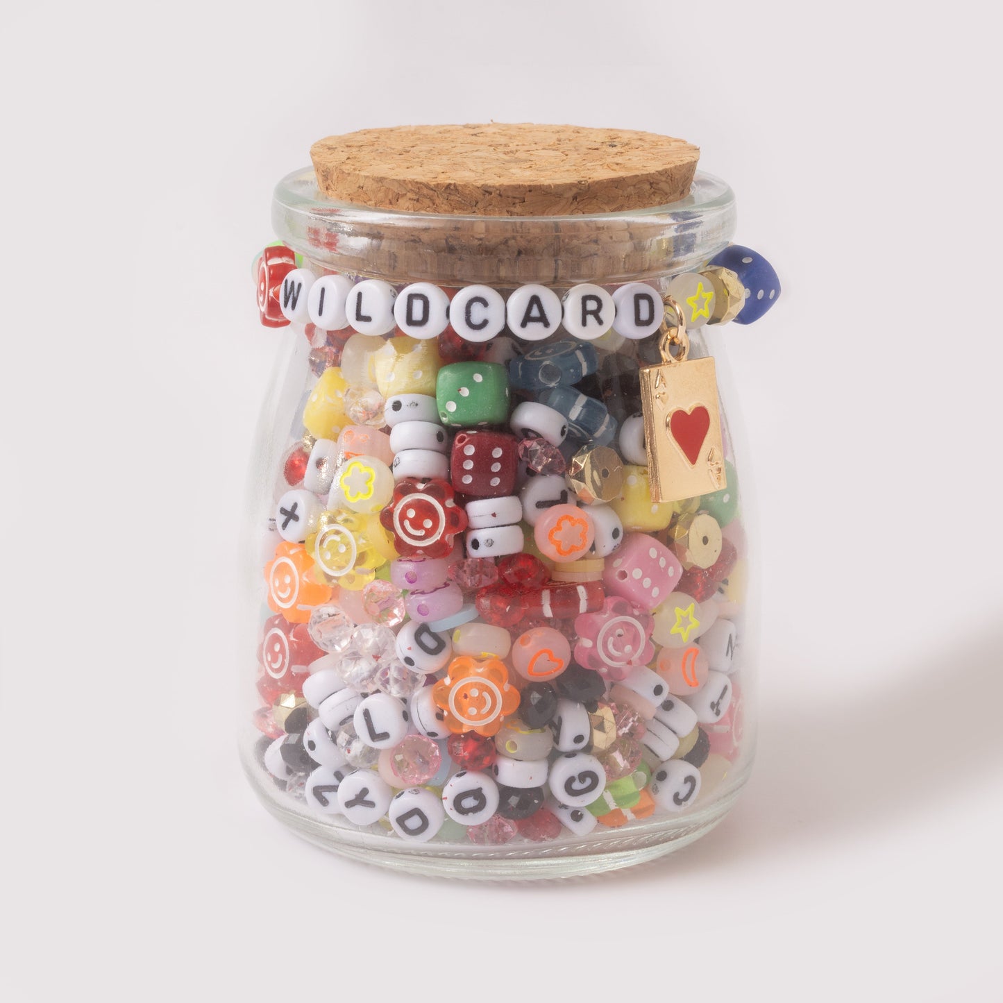 Wildcard Multicolor Letter Bead Dice Happy Face Beads DIY Bead Jar