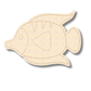 Unfinished Wood Etched Angel Ocean Fish Shape | Paint By Line Crafts | up to 30" DIY