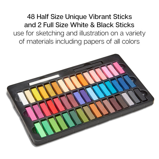 Soft Square Pastels Half Sticks 50 pc
