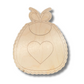 Unfinished Wood Etched Heart Bib Shape | Paint By Line Crafts | up to 30" DIY