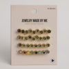 Gold Tone & Enamel Round Cast Letter & Multicolor Heart Beads set of 34
