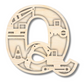 Unfinished Wood Layered Themed Letters | Construction | A-Z | 2 Piece | up to 24"