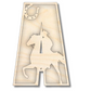 Unfinished Wood Layered Themed Letters | Rodeo | A-Z | 2 Piece | up to 24"