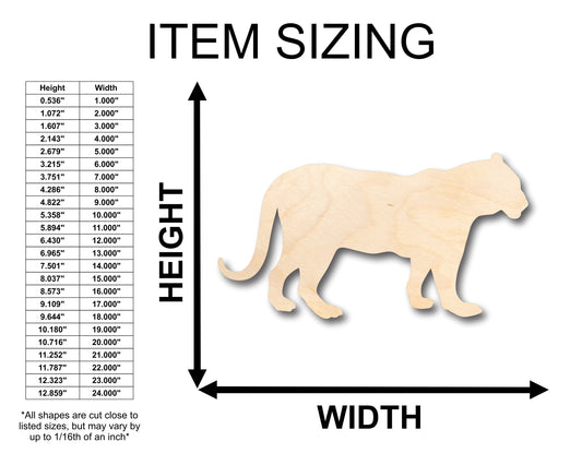 Unfinished Wood Lioness Shape - Africa - Craft - up to 46" DIY