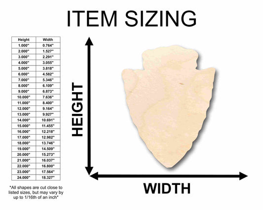Unfinished Wood Arrow Head Silhouette - Craft- up to 46" DIY