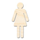 Unfinished Wood Womens Bathroom Sign Shape - Craft - up to 46" DIY