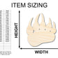 Unfinished Wood Bear Paw Shape - Wildlife Craft - up to 46" DIY