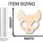 Unfinished Wood Cat Skull Silhouette - Craft- up to 46" DIY