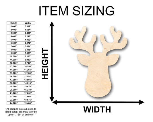 Unfinished Wood Cute Reindeer Shape - Christmas - Craft - up to 46" DIY