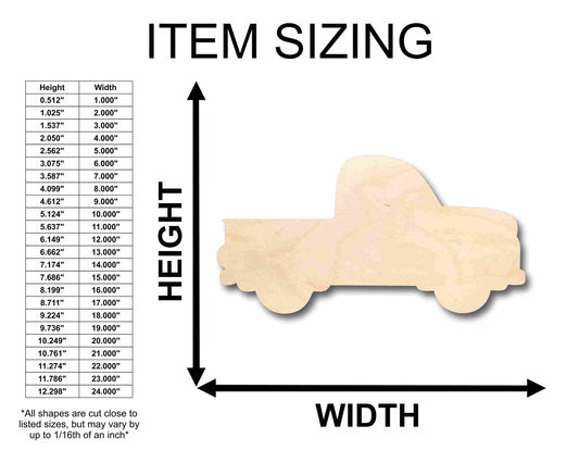 Unfinished Wood Christmas Tree Car Truck Silhouette - Craft- up to 46" DIY
