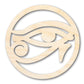 Unfinished Wood Eye of Ra Shape | Egyptian Hieroglyph Silhouette | Craft Cutout | up to 46" DIY