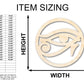 Unfinished Wood Eye of Ra Shape | Egyptian Hieroglyph Silhouette | Craft Cutout | up to 46" DIY