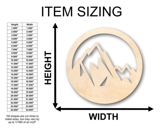 Unfinished Wood Mountain Peak Shape - Craft - up to 46" DIY