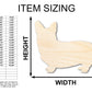 Unfinished Wood Corgi Shape - Pet Craft - up to 46"