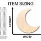 Unfinished Wood Crescent Moon Silhouette - Craft- up to 46" DIY