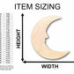 Unfinished Wood Crescent Moon with Face Outline Silhouette - Craft- up to 46" DIY