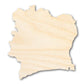 Unfinished Wood Cote d'Ivoire Country Shape - Ivory Coast West Africa Craft - up to 46" DIY