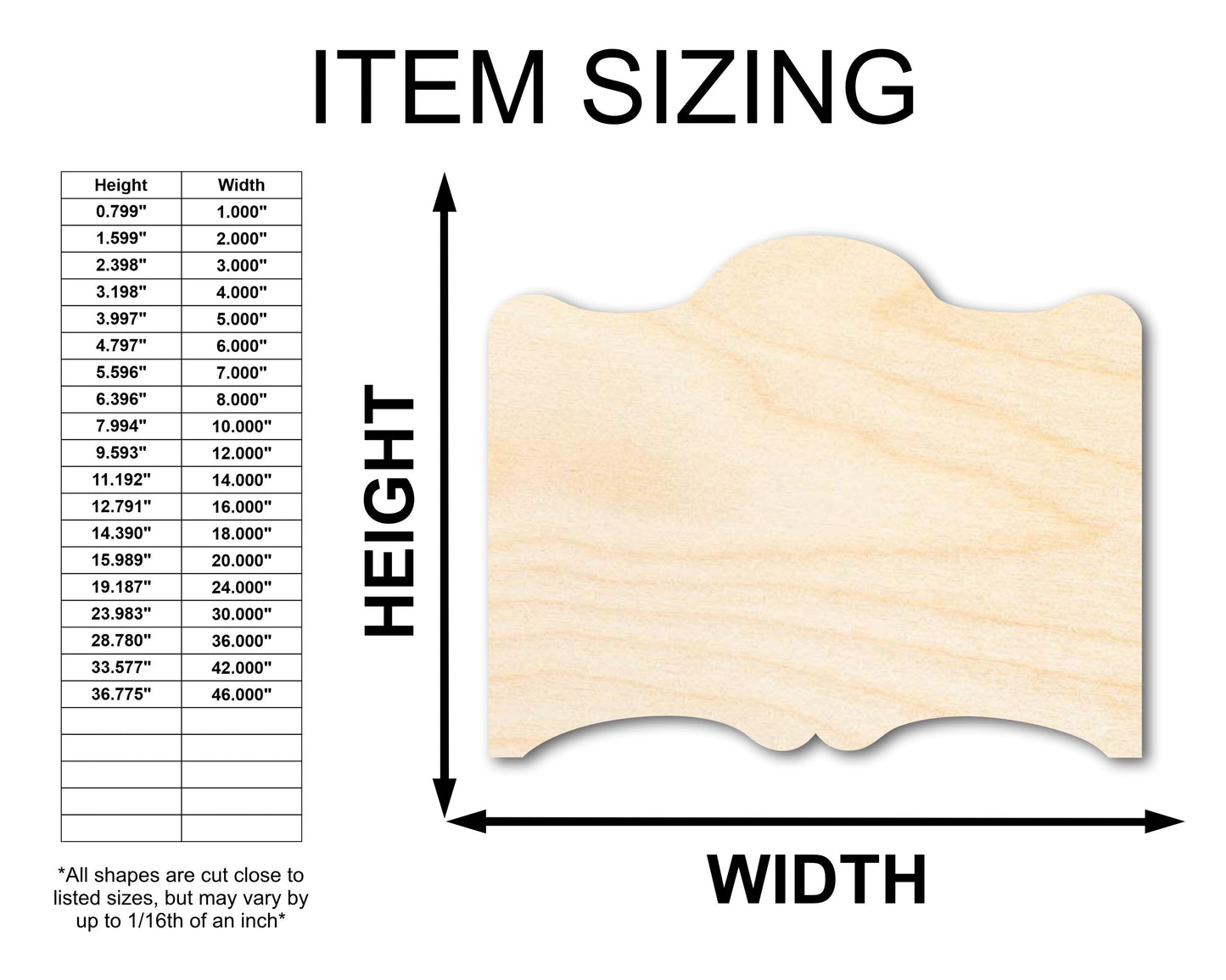 Unfinished Wood Sign Board Silhouette - Craft - up to 46" DIY