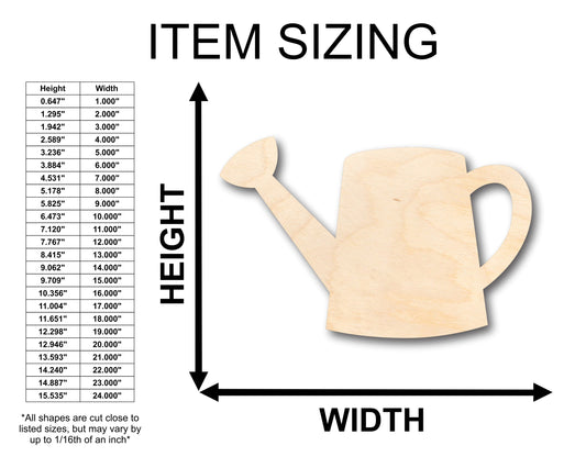 Unfinished Wood Garden Watering Can Shape - Craft - up to 46" DIY