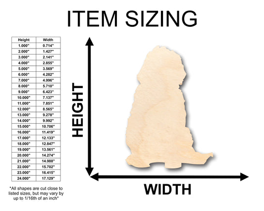 Unfinished Wood Golden Doodle Dog Shape - Craft - up to 46" DIY